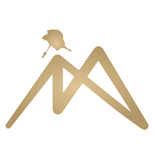 Eine stilisierte goldene Darstellung einer Person mit verschlungenen Linien und hellem Schein