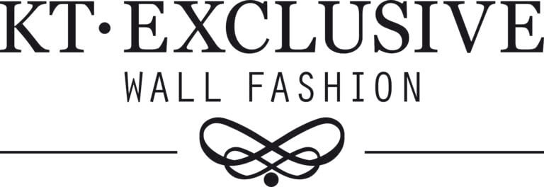 Schriftzug KT Exclusive Wall Fashion in Schwarz mit Ornament auf Weiss